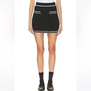 SNDYS Beverly Mini Skirt in Black NEW XS OLD MONEY